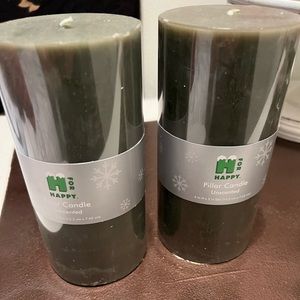 H for Happy unscented pillar candles